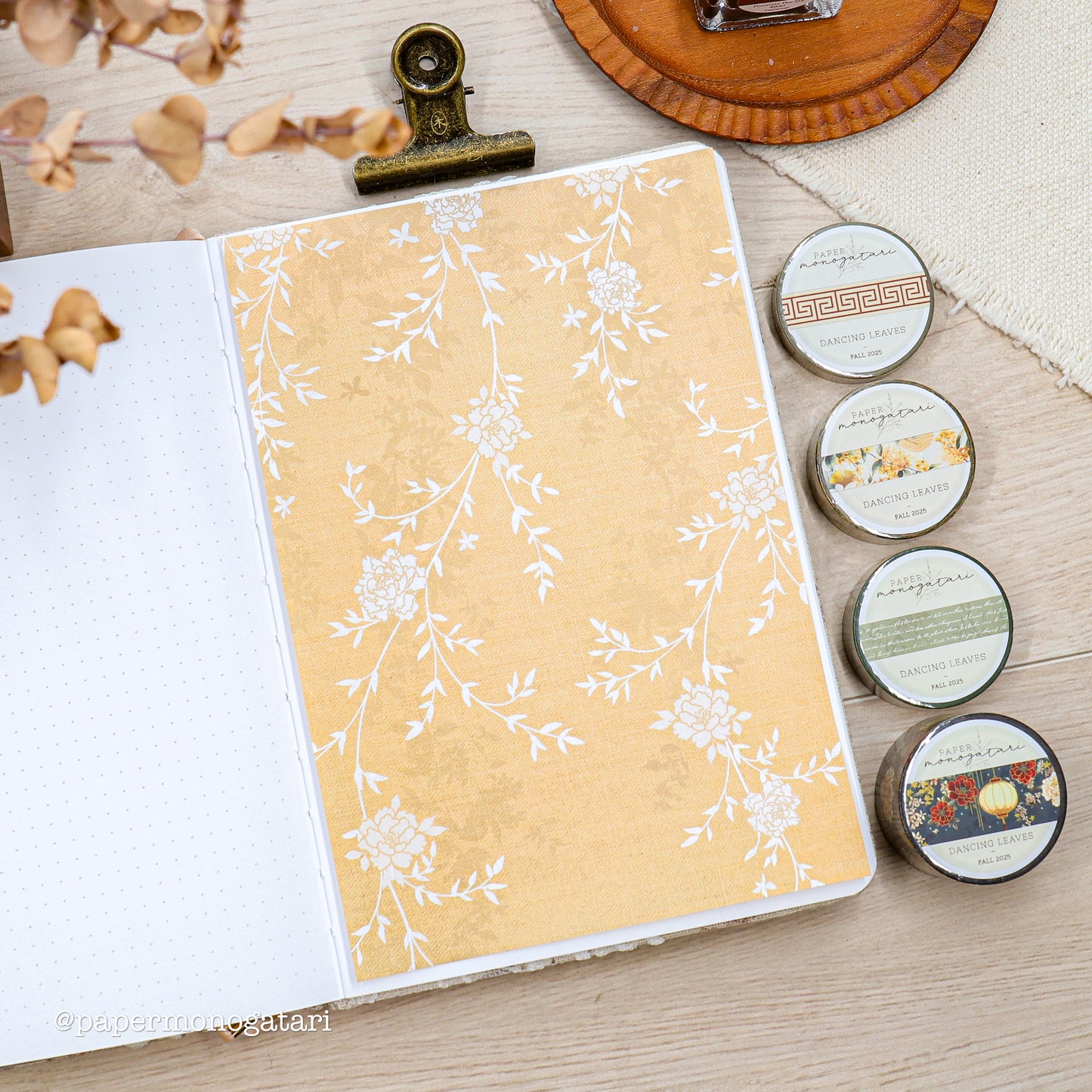 Dancing Leaves 4 Washi Paper Ephemera Set