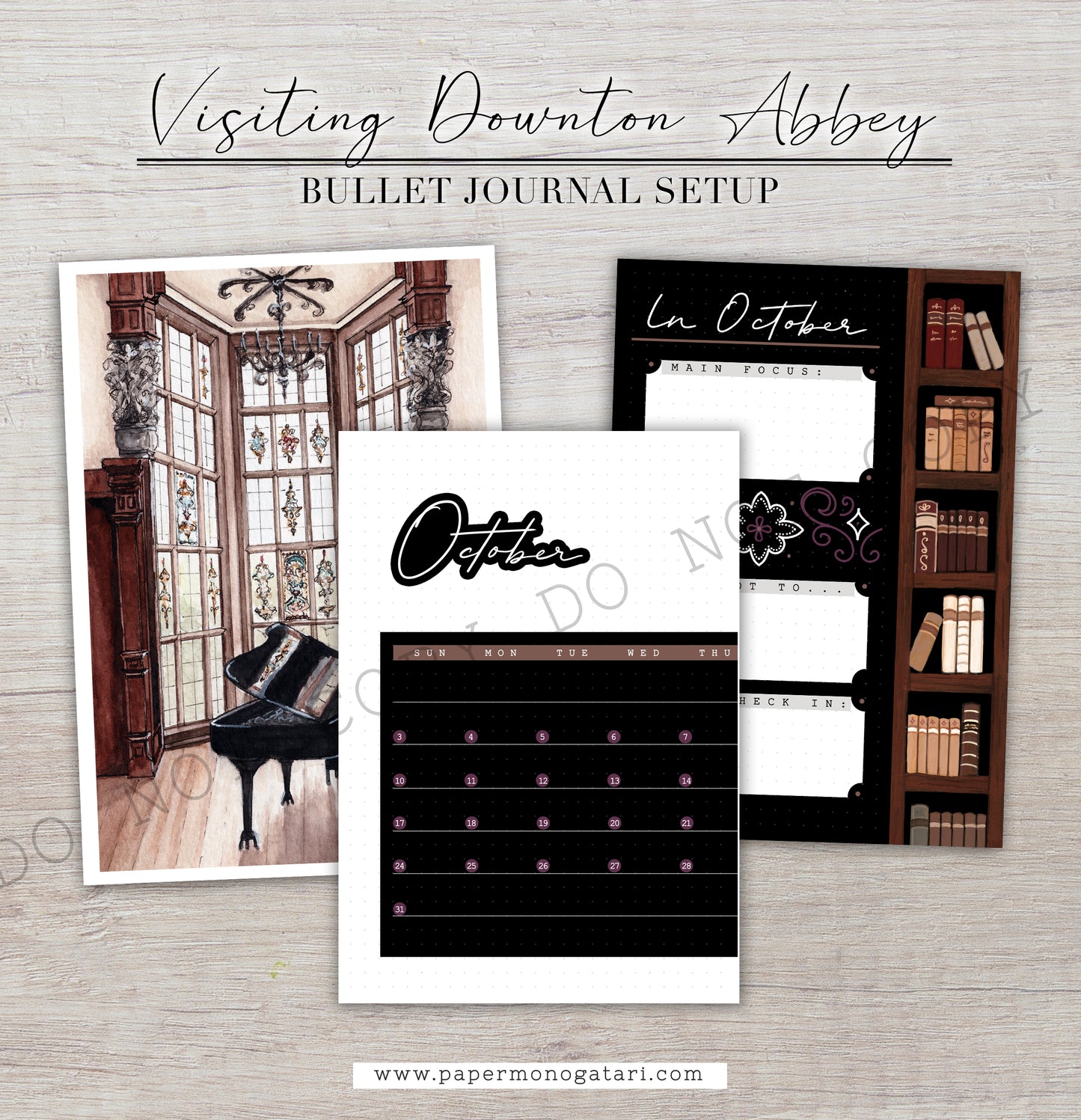 Visiting Downton Abbey | Digital Bullet Journal Theme