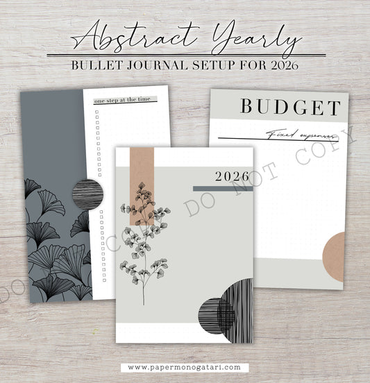 Abstract 2026 Yearly Setup | Digital Bullet Journal Theme