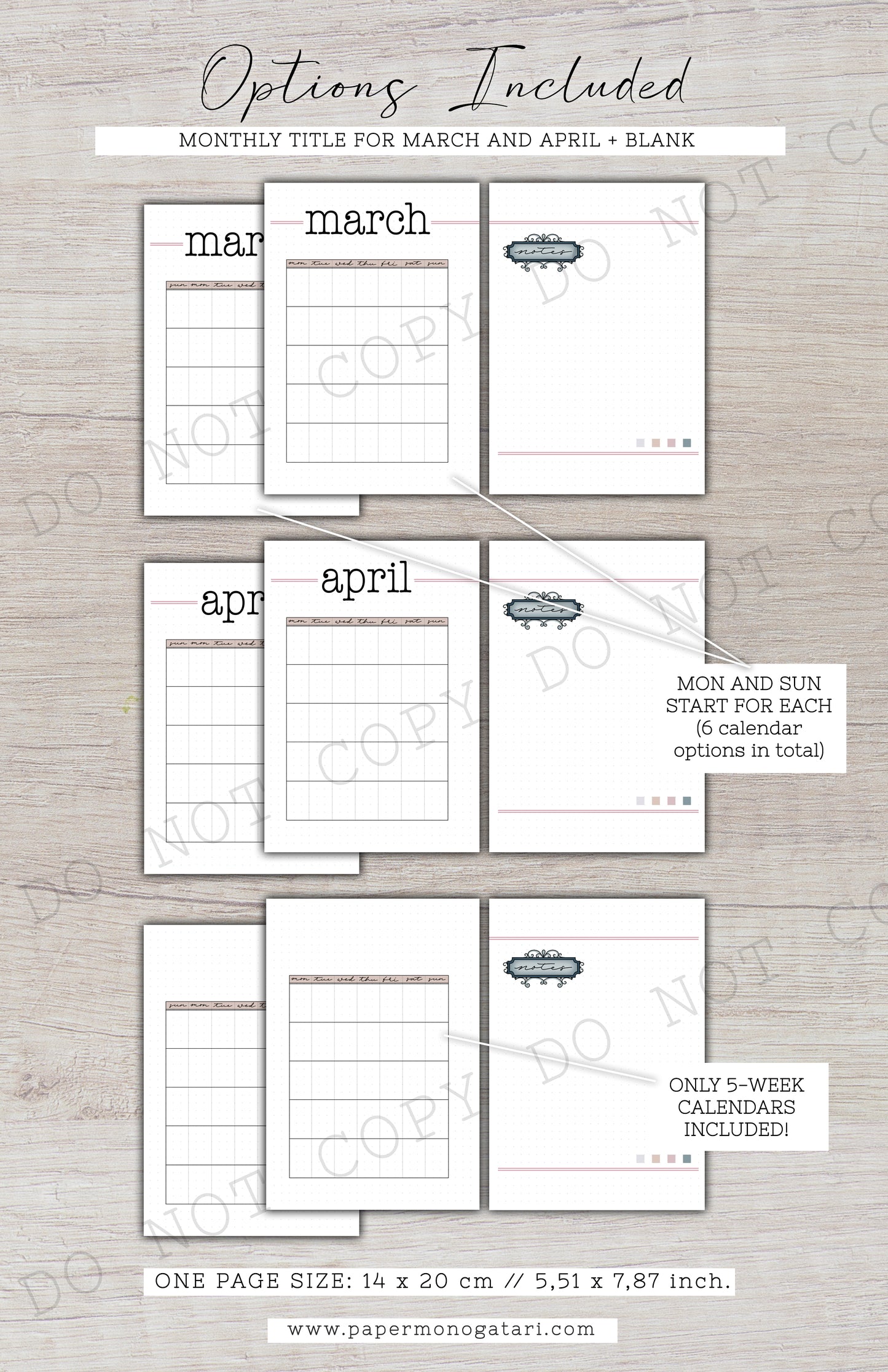 Afternoon In Paris | Digital Bullet Journal Theme (Undated: Mar, Apr + Blank)