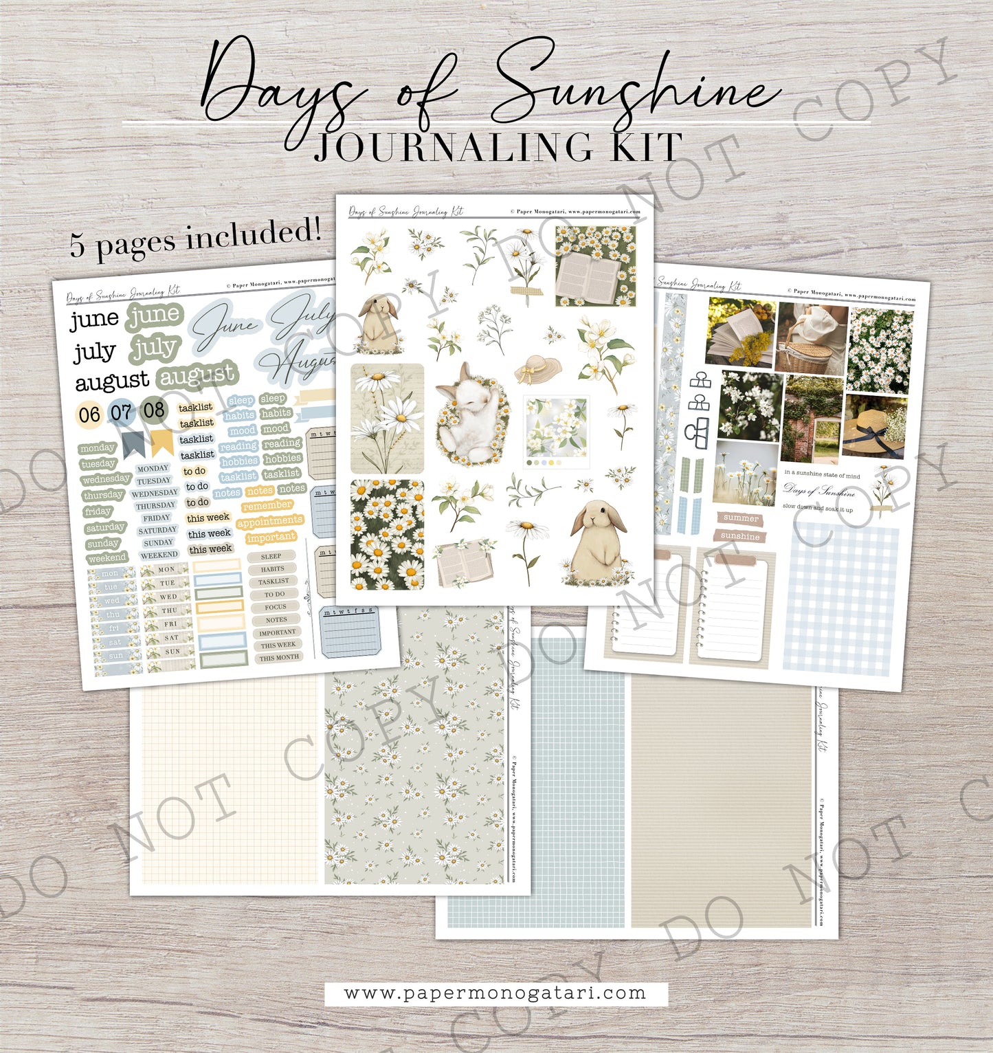Days of Sunshine | Digital Journaling Kit