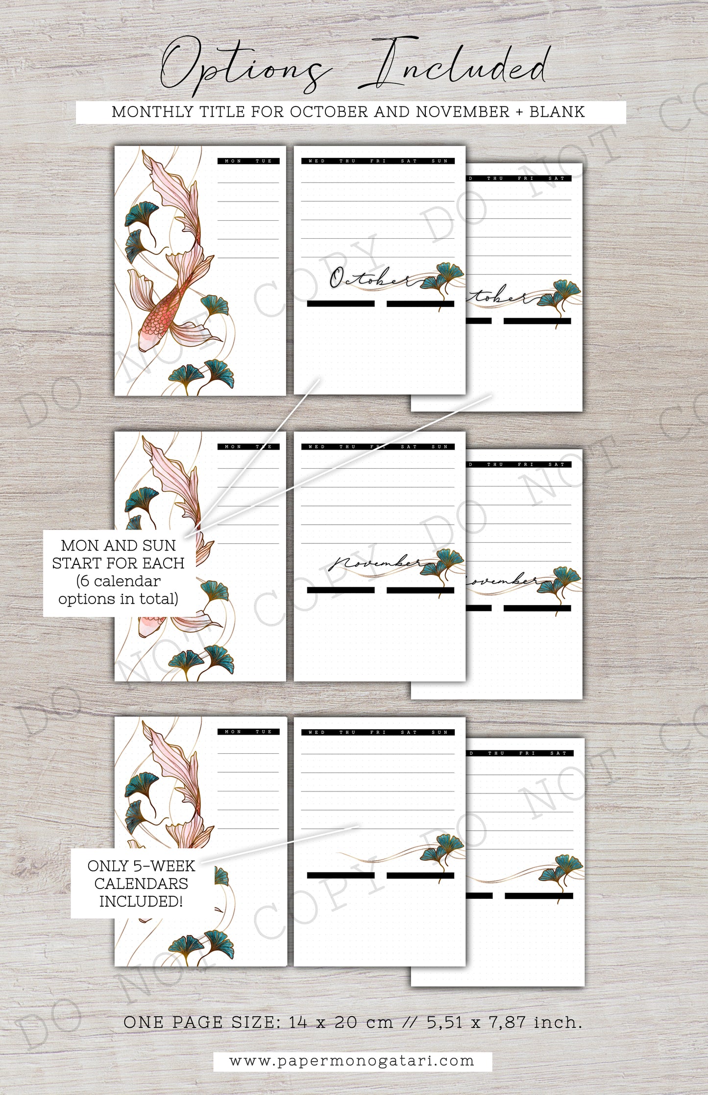 Dreams From The East | Digital Bullet Journal Theme (Undated: Oct, Nov + Blank)