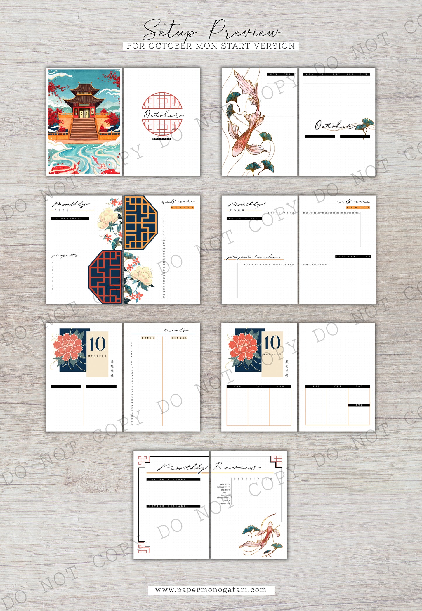 Dreams From The East | Digital Bullet Journal Theme (Undated: Oct, Nov + Blank)