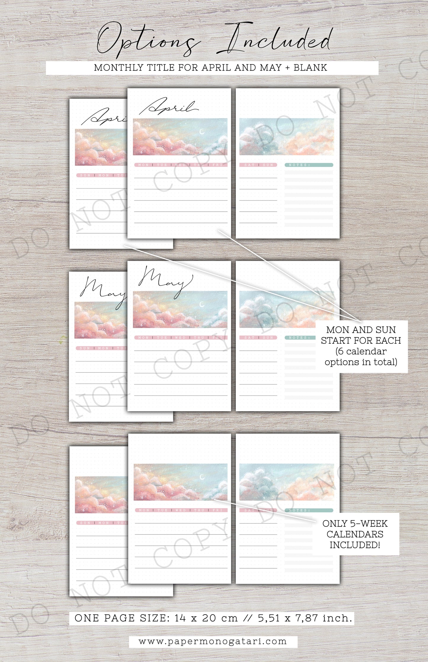 Dreamy Spring | Digital Bullet Journal Theme (Undated: Apr, May + Blank)