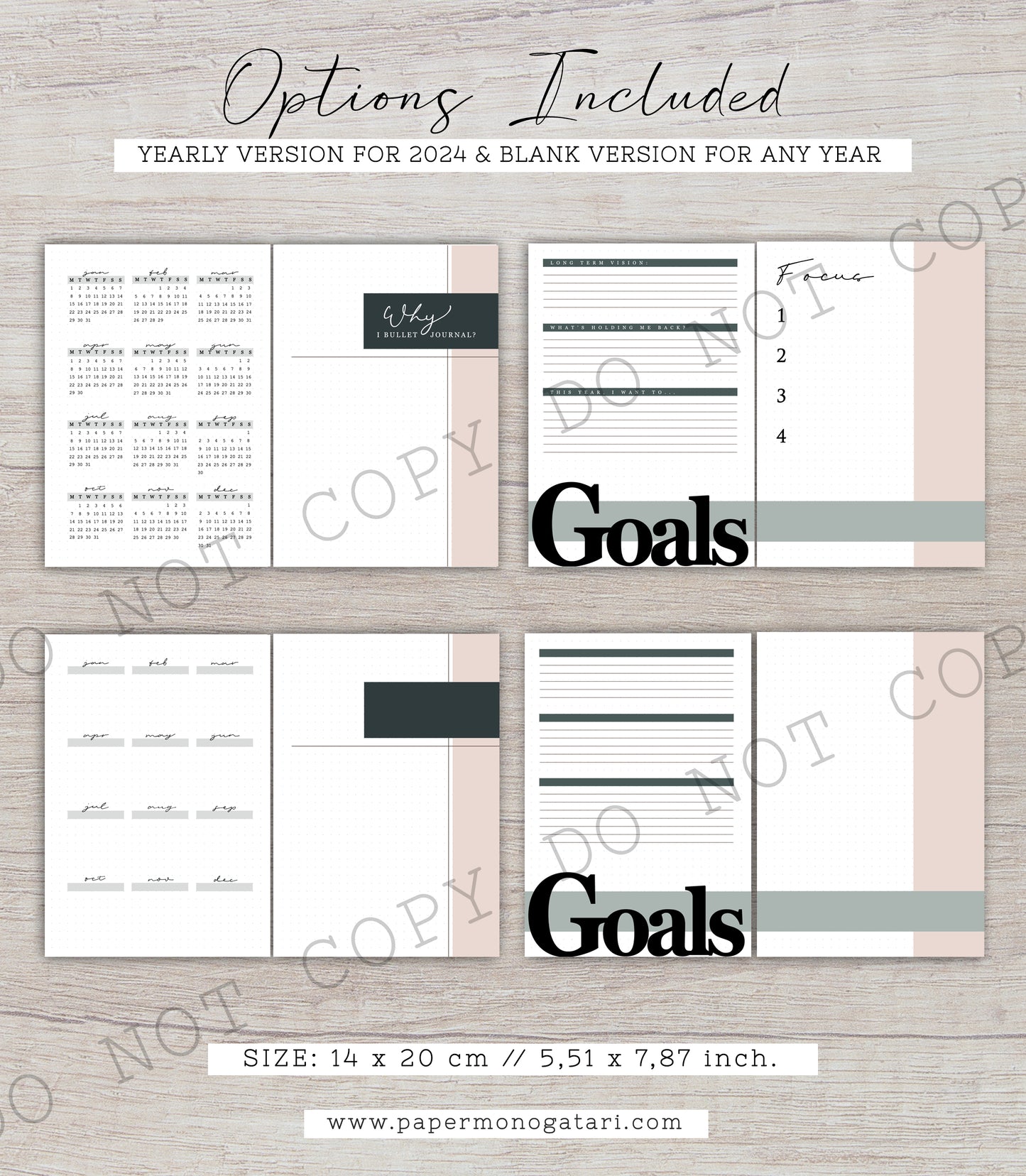 Elegant 2024 Yearly Setup | Digital Bullet Journal Theme