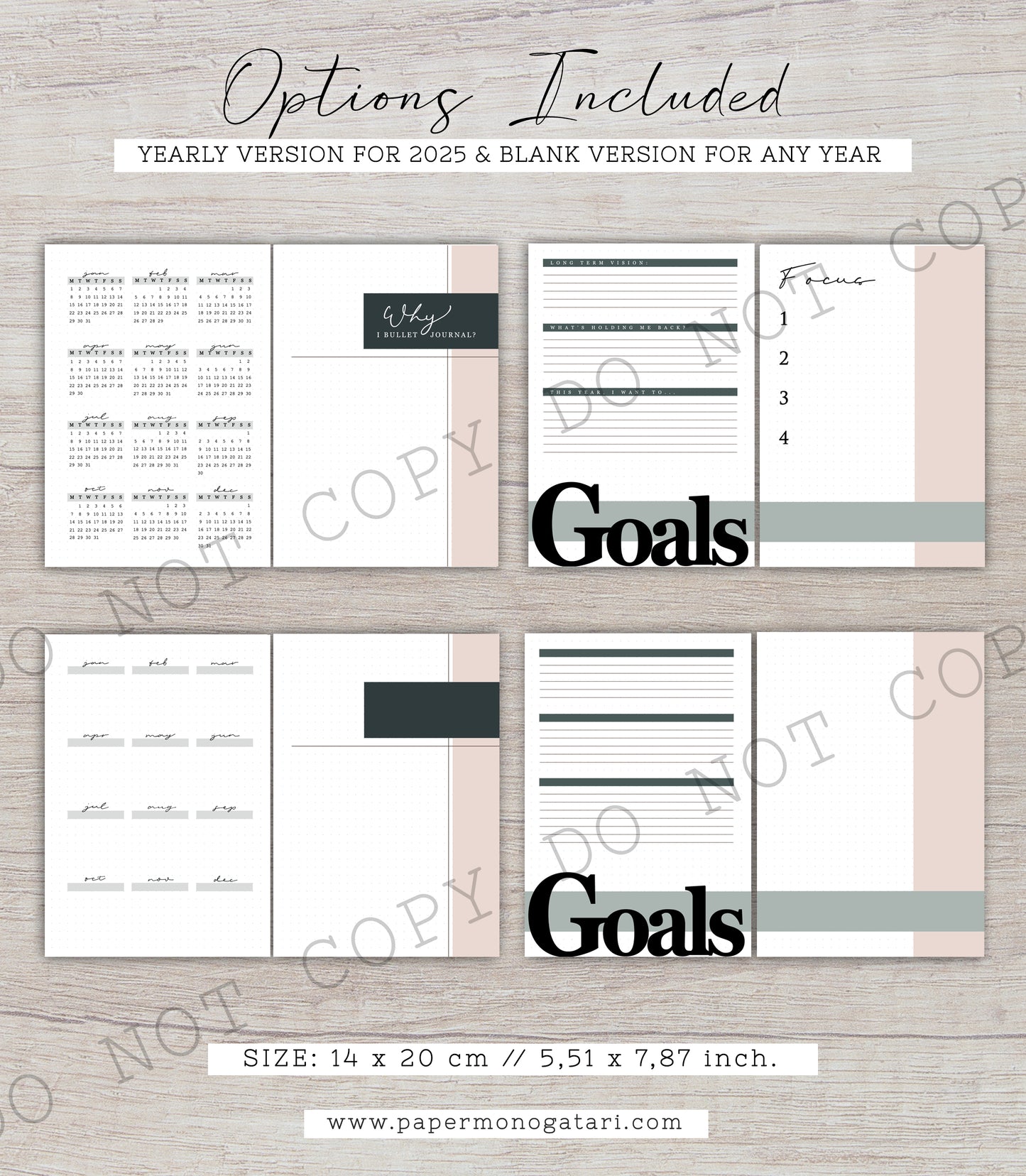 Elegant 2025 Yearly Setup | Digital Bullet Journal Theme