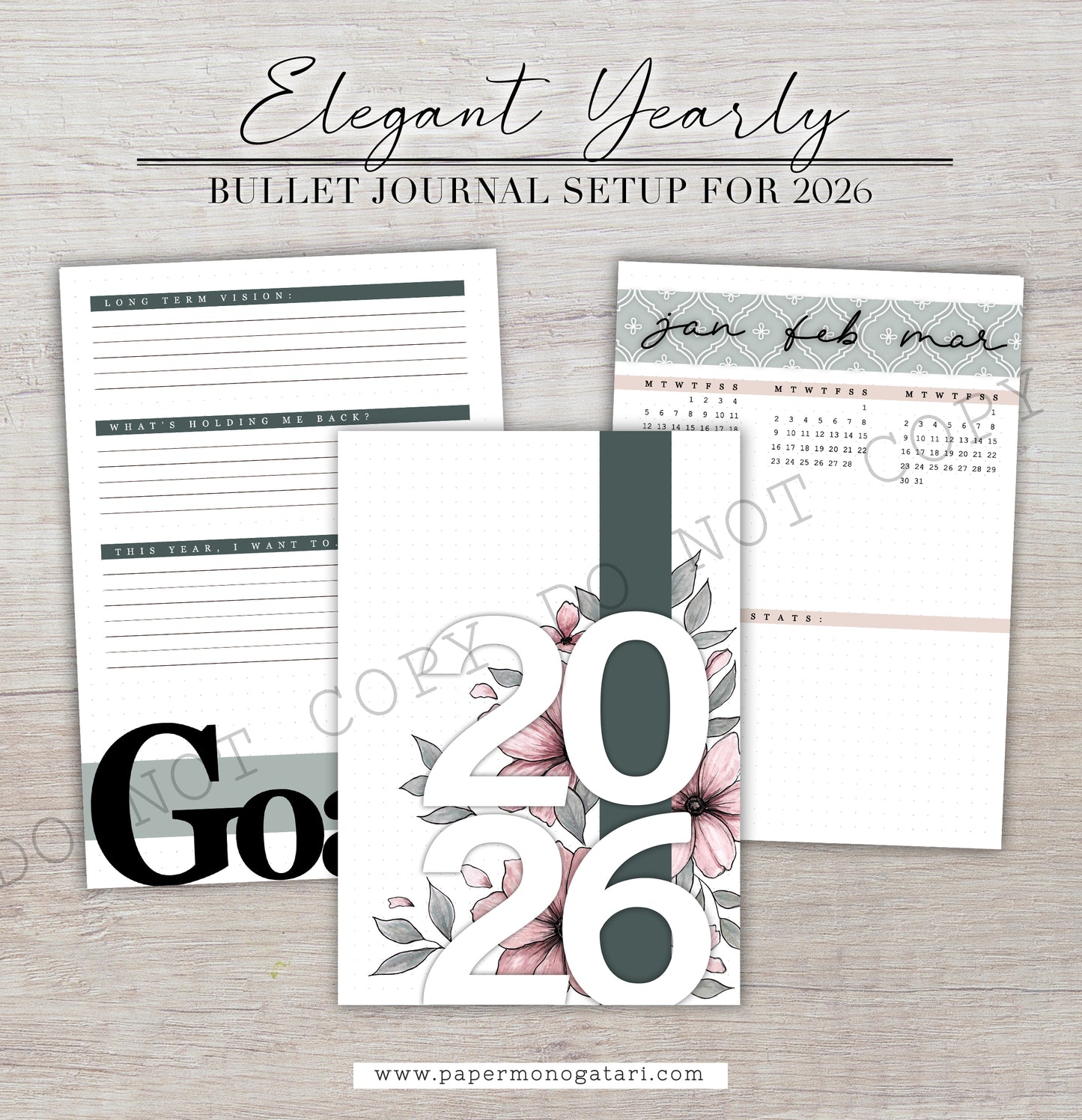 Elegant 2026 Yearly Setup | Digital Bullet Journal Theme