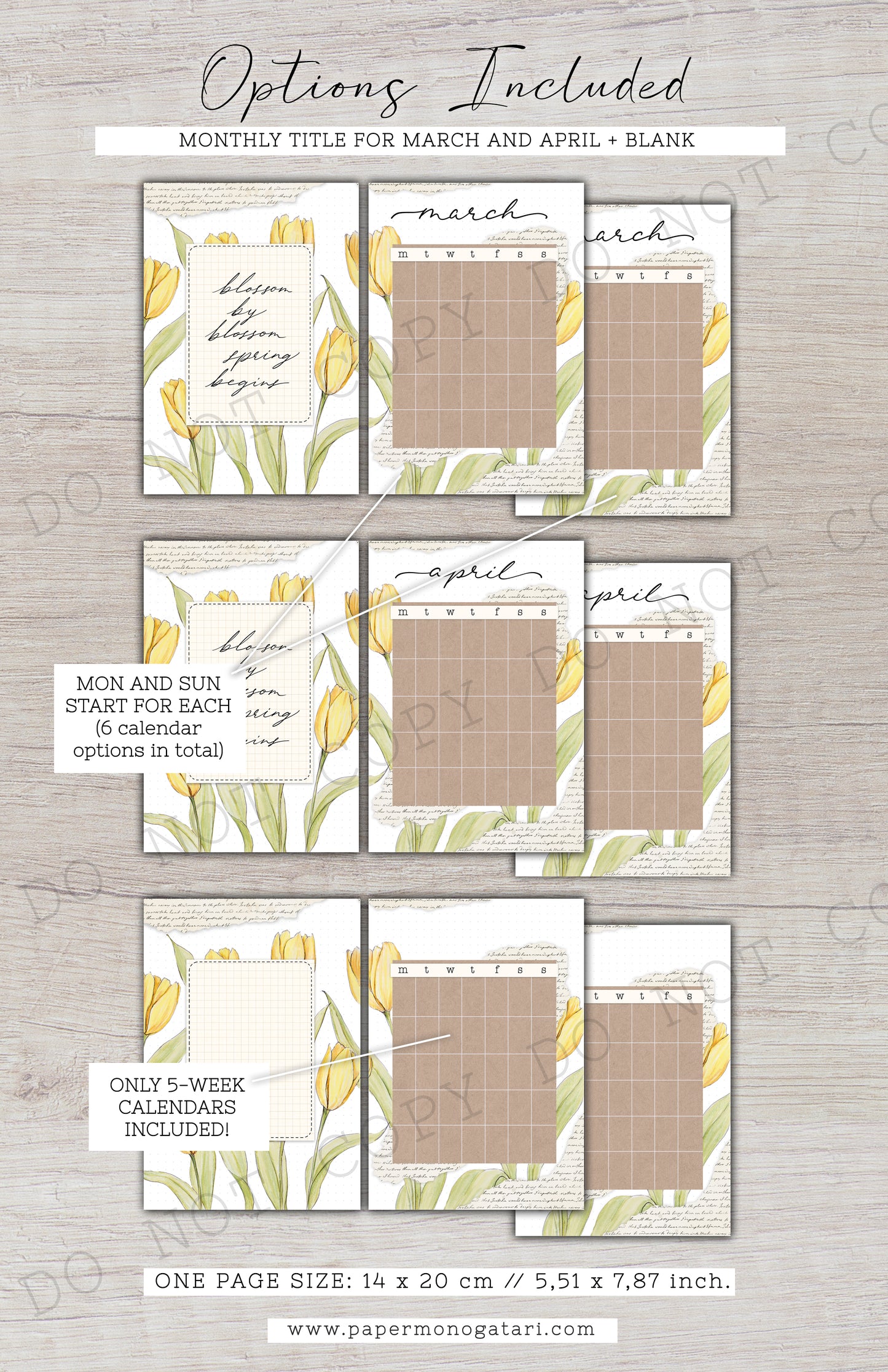 Fields Of Gold | Digital Bullet Journal Theme (Undated: Mar, Apr + Blank)