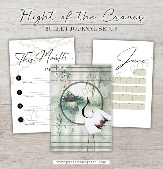Flight Of The Cranes (2024) | Digital Bullet Journal Theme