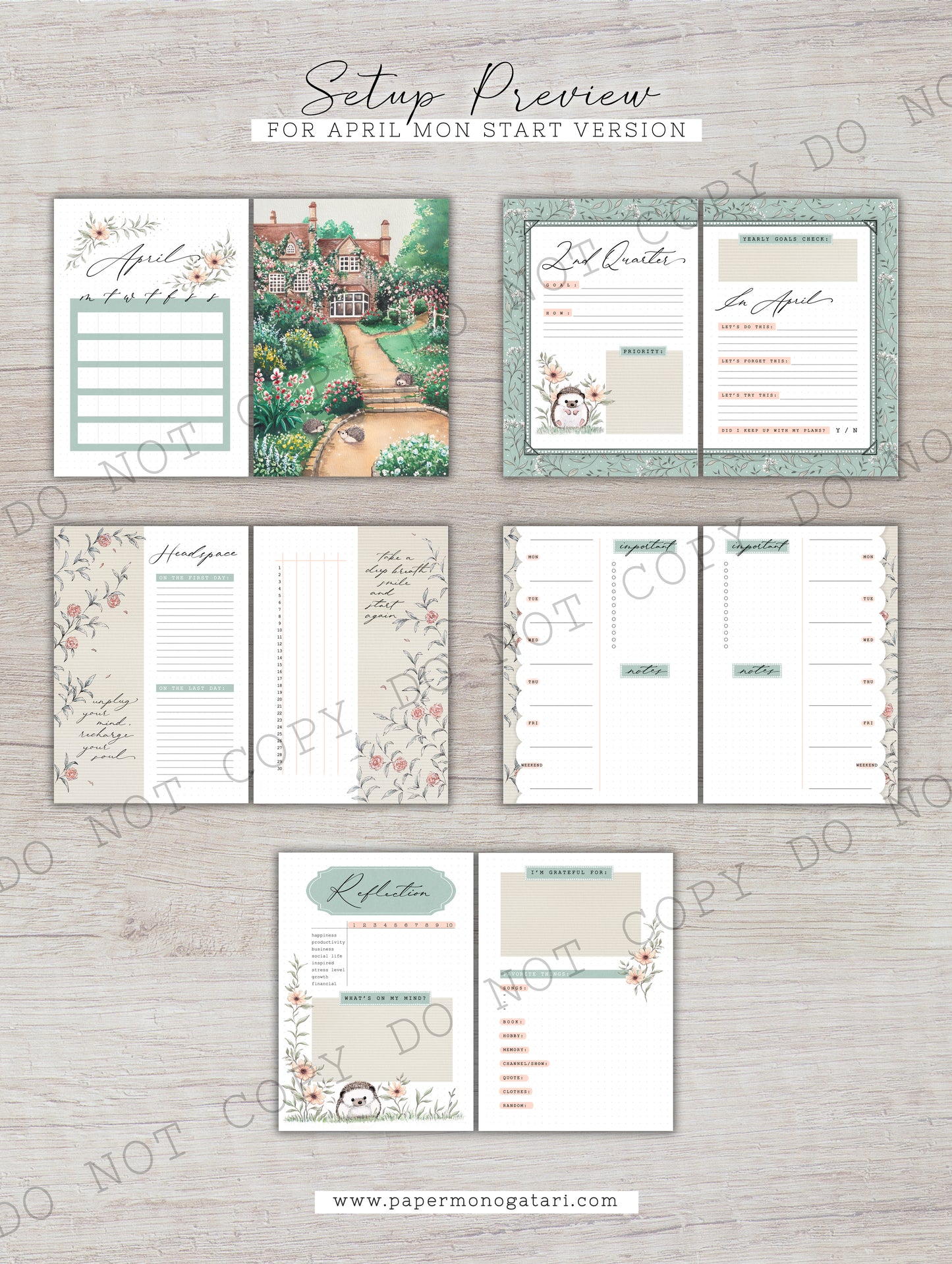 Floral Dreams | Digital Bullet Journal Theme (Undated: Apr, May + Blank)