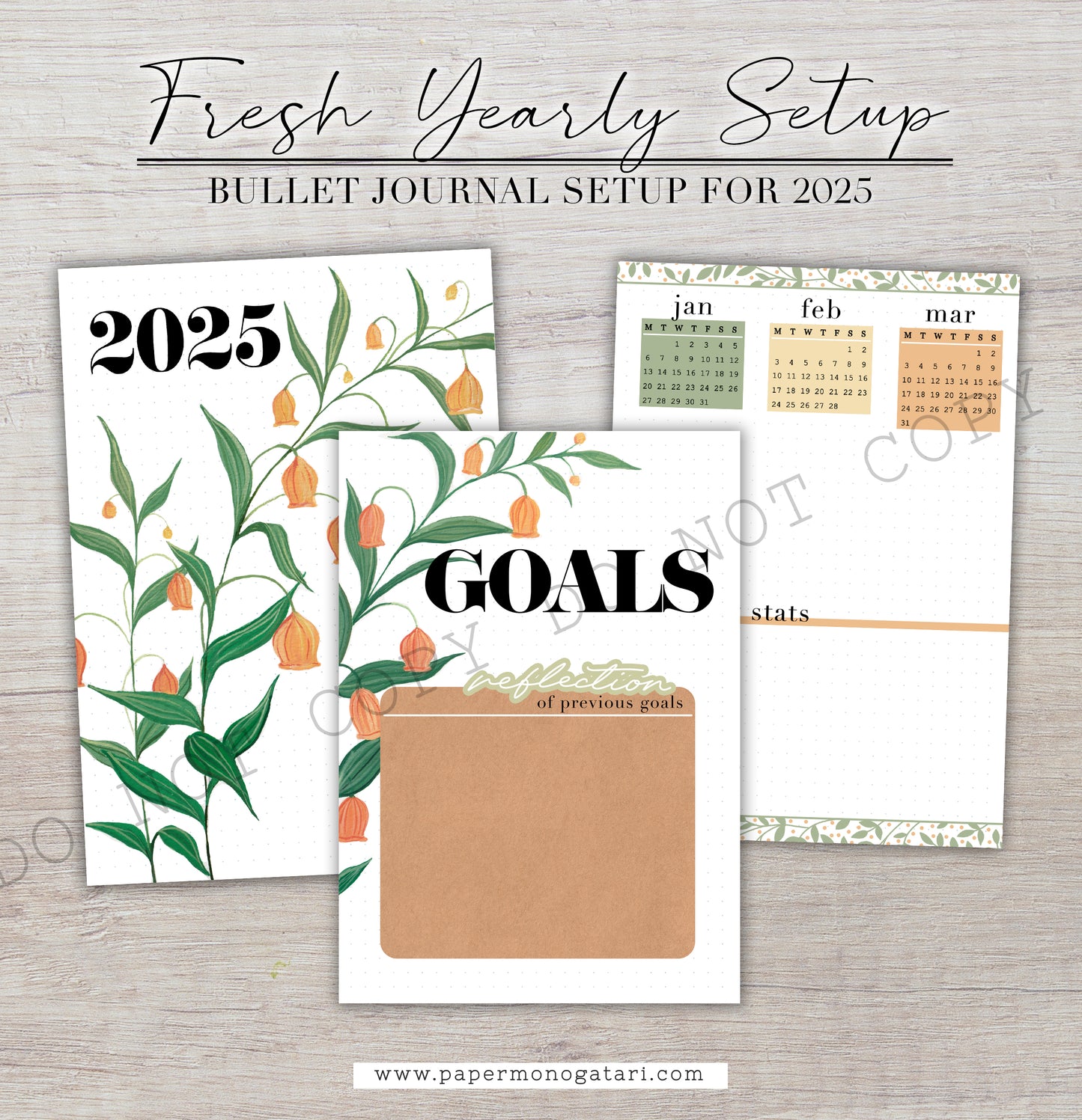 Fresh 2025 Yearly Setup | Digital Bullet Journal Theme