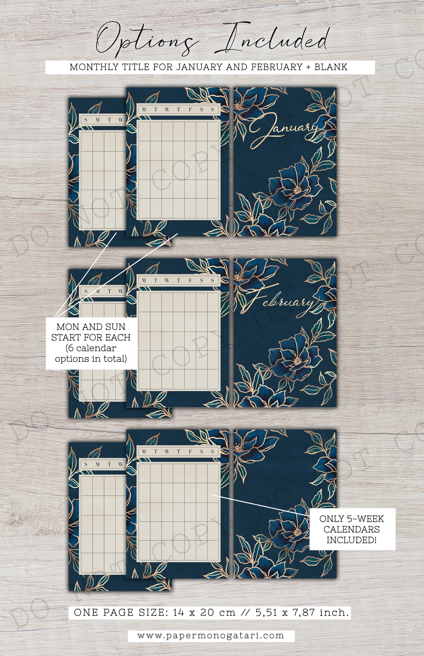 Frozen Florals | Digital Bullet Journal Theme (Undated: Jan, Feb + Blank)