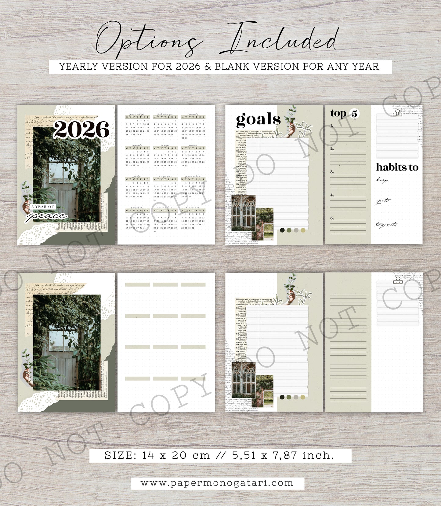 Greenery 2026 Yearly Setup | Digital Bullet Journal Theme