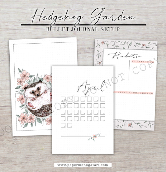 Hedgehog Garden (2024) | Digital Bullet Journal Theme
