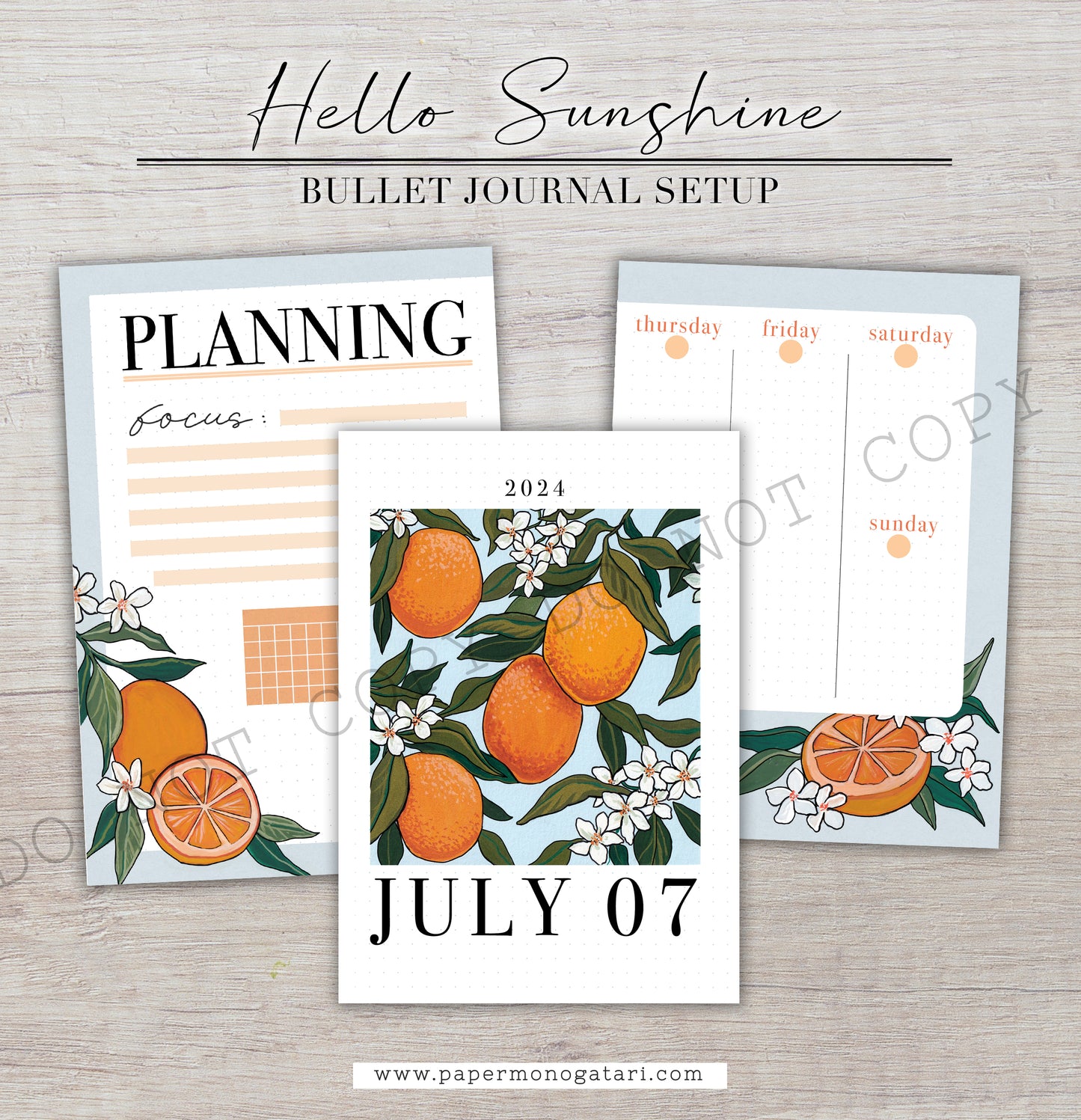 Hello Sunshine (2024) | Digital Bullet Journal Theme