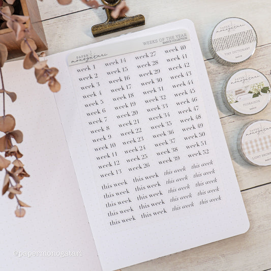 Weeks of the Year Stickers