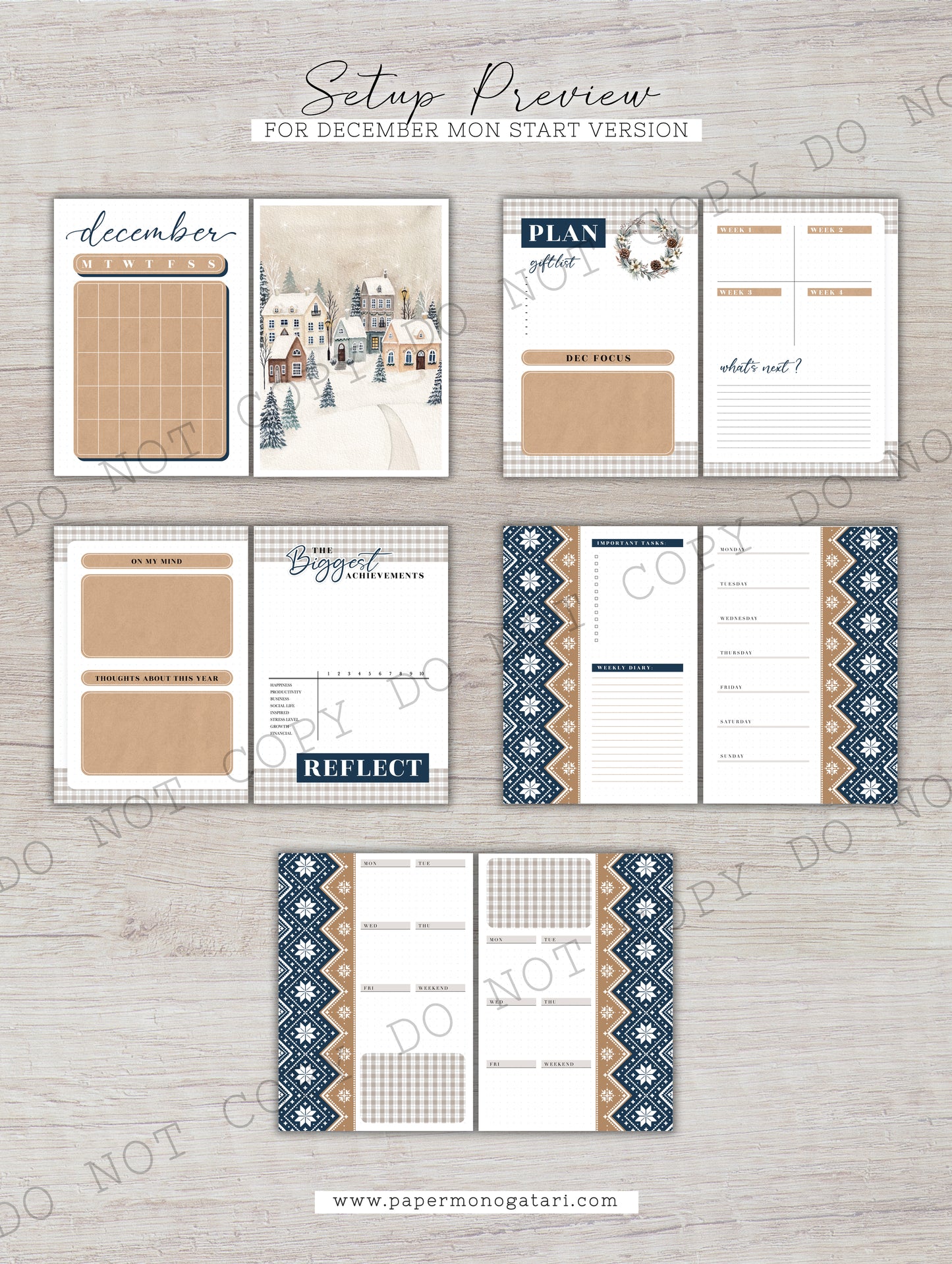 Let It Snow | Digital Bullet Journal Theme (Undated: Dec, Jan + Blank)