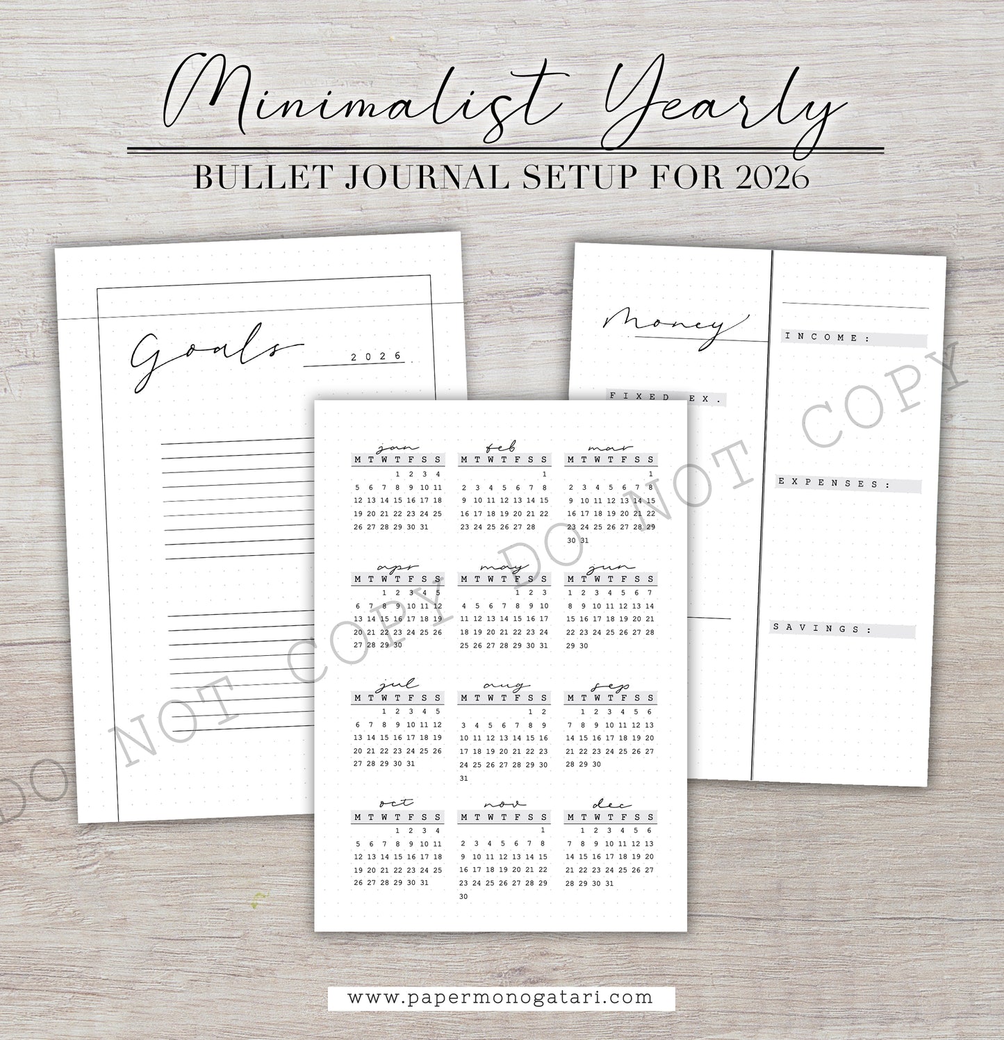 Minimalist 2026 Yearly Setup | Digital Bullet Journal Theme