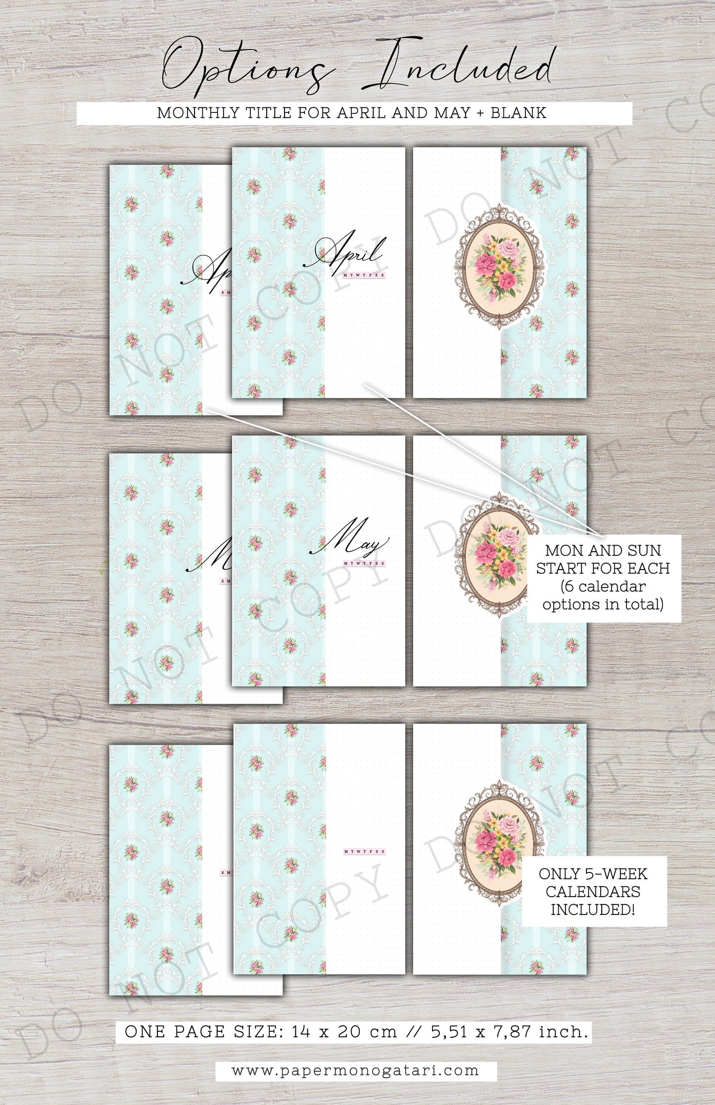Rejoice In Rococo | Digital Bullet Journal Theme (Undated: Apr, May + Blank)