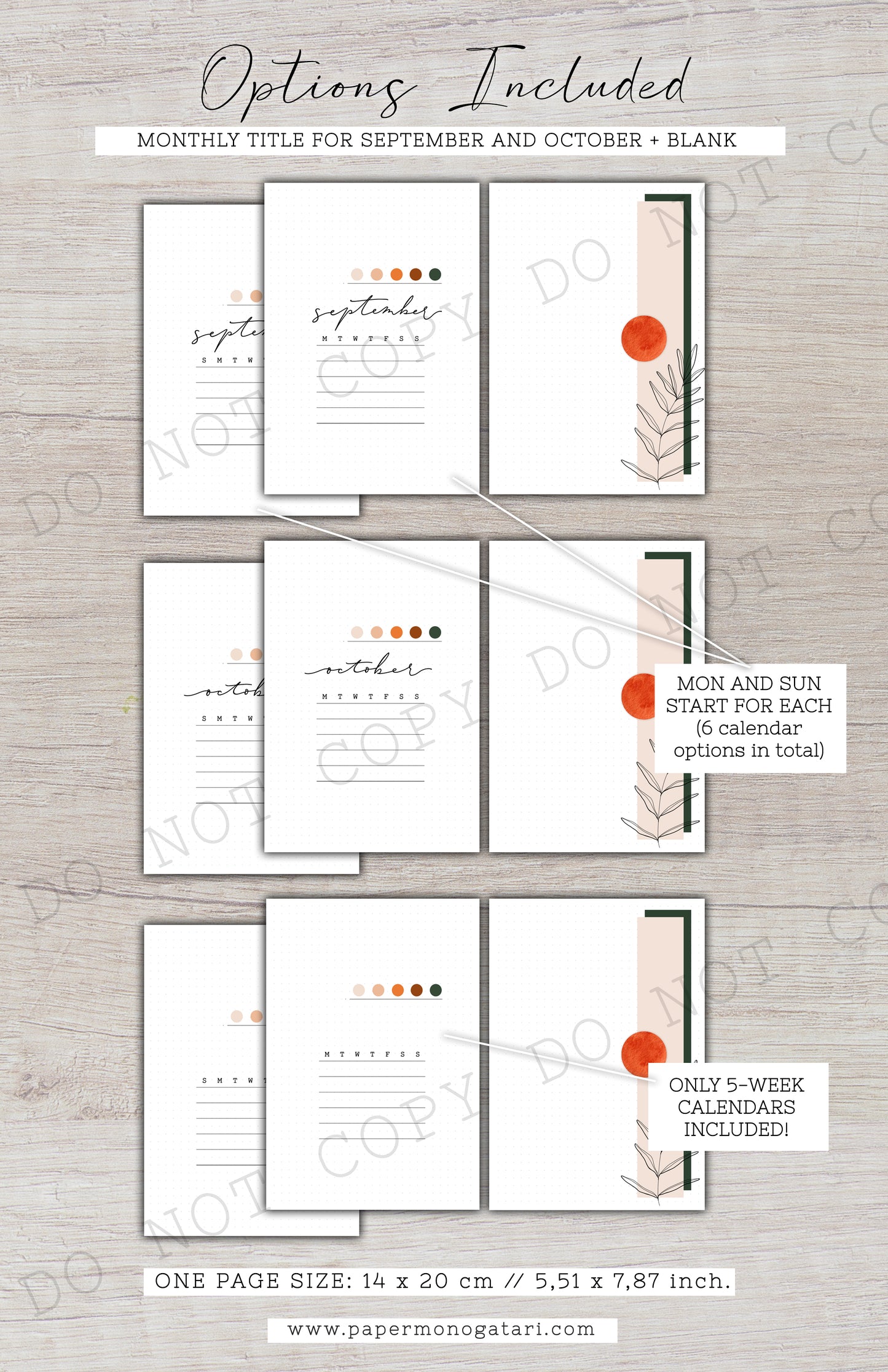 September Sunset | Digital Bullet Journal Theme (Undated: Sep, Oct + Blank)