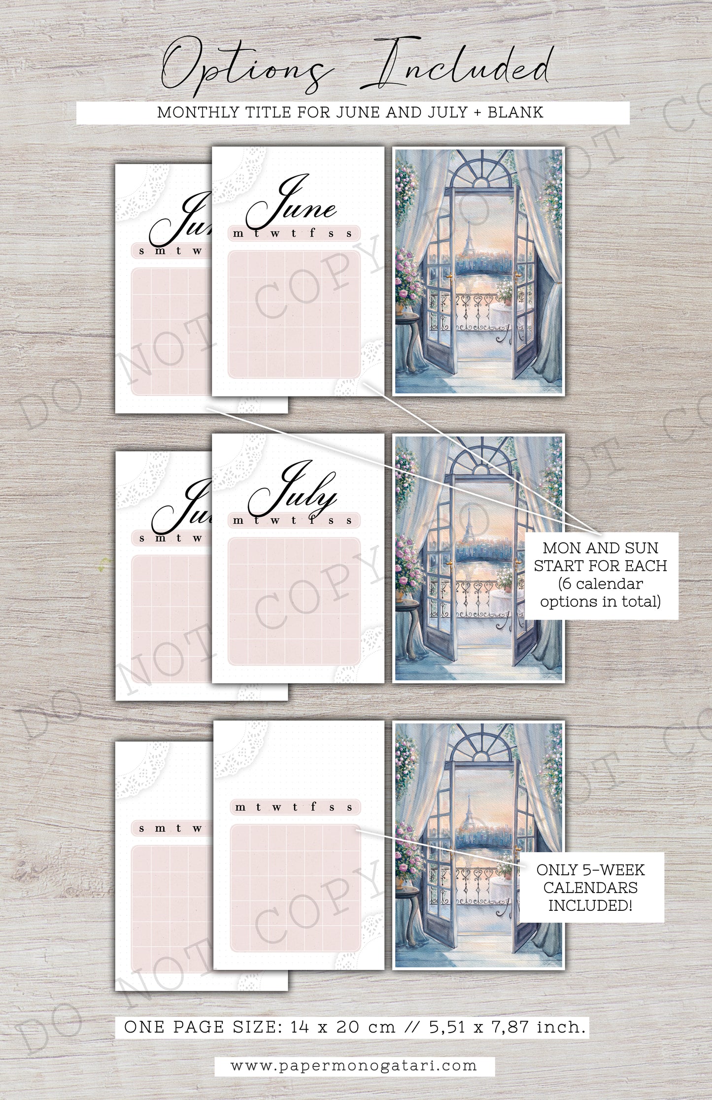 Sunset In Paris | Digital Bullet Journal Theme (Undated: Jun, Jul + Blank)