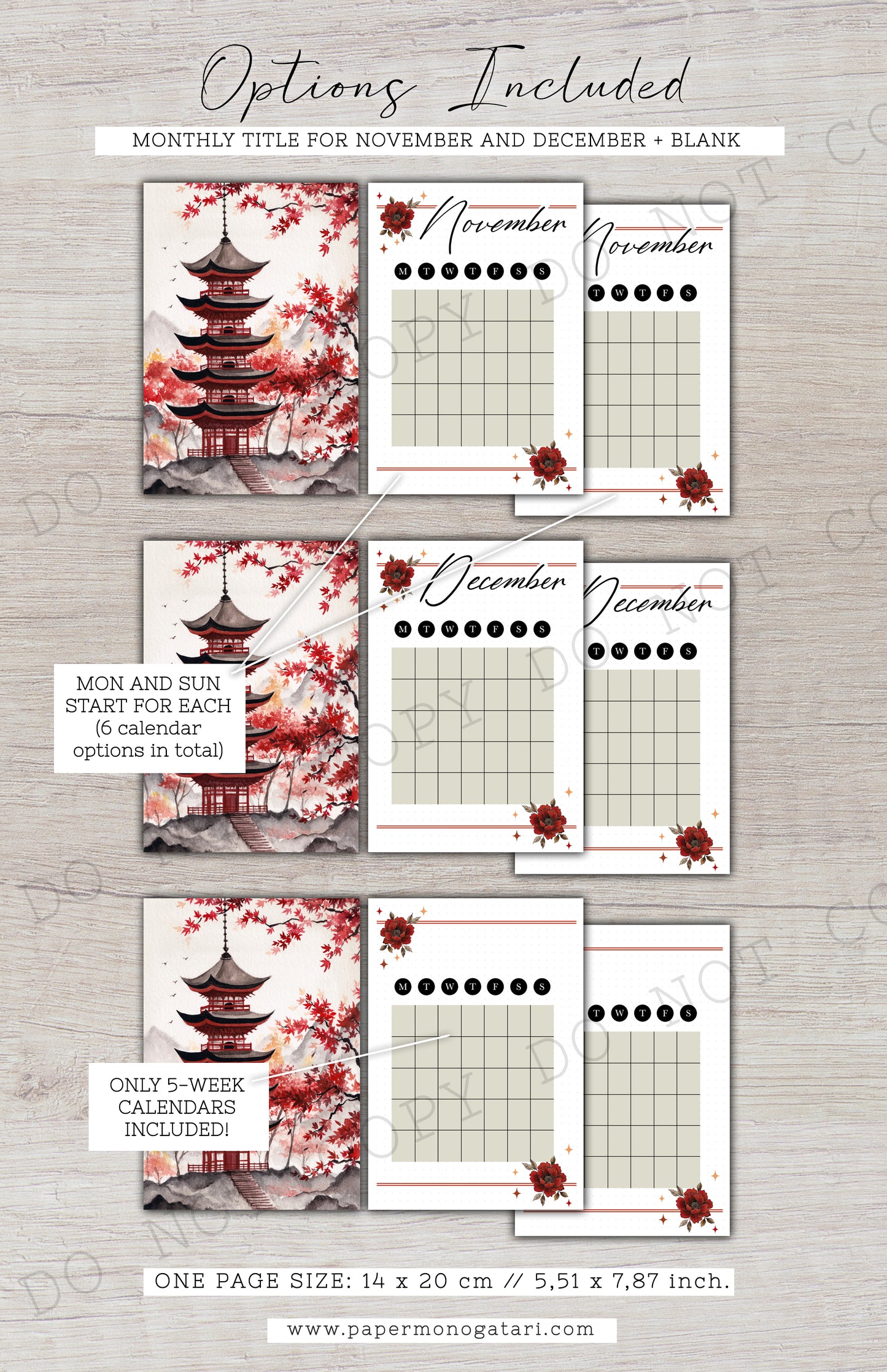 Swaying Maple | Digital Bullet Journal Theme (Undated: Nov, Dec + Blank)