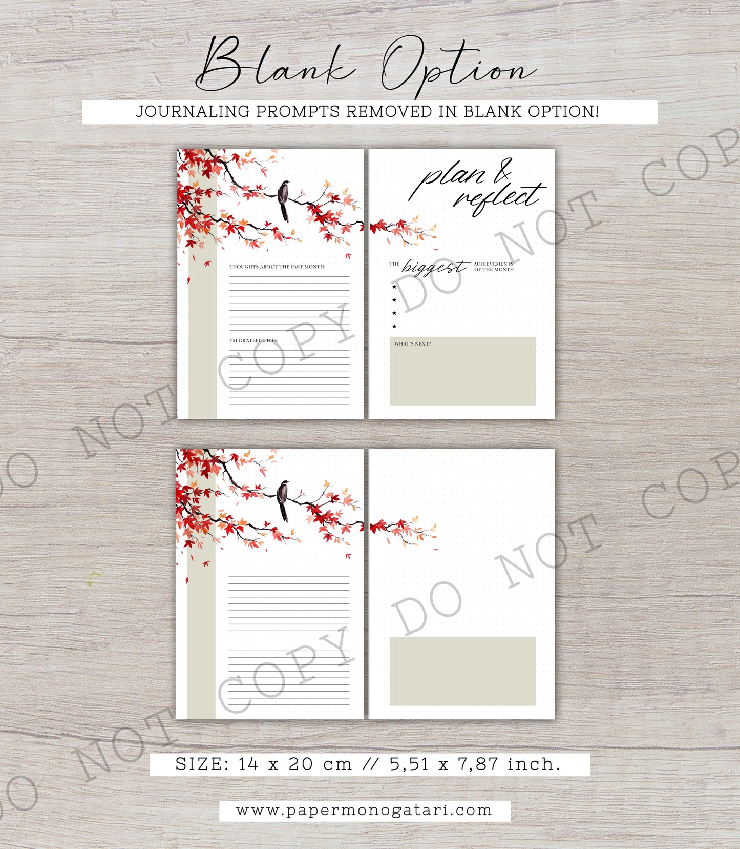 Swaying Maple | Digital Bullet Journal Theme (Undated: Nov, Dec + Blank)