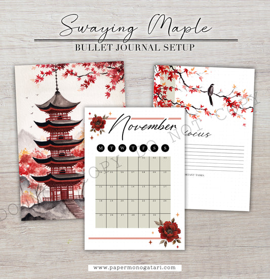 Swaying Maples (2024) | Digital Bullet Journal Theme