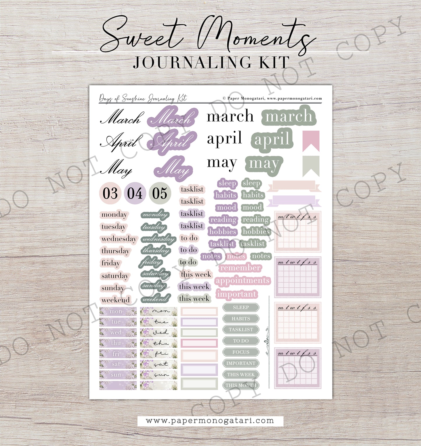 Sweet Moments | Digital Journaling Kit