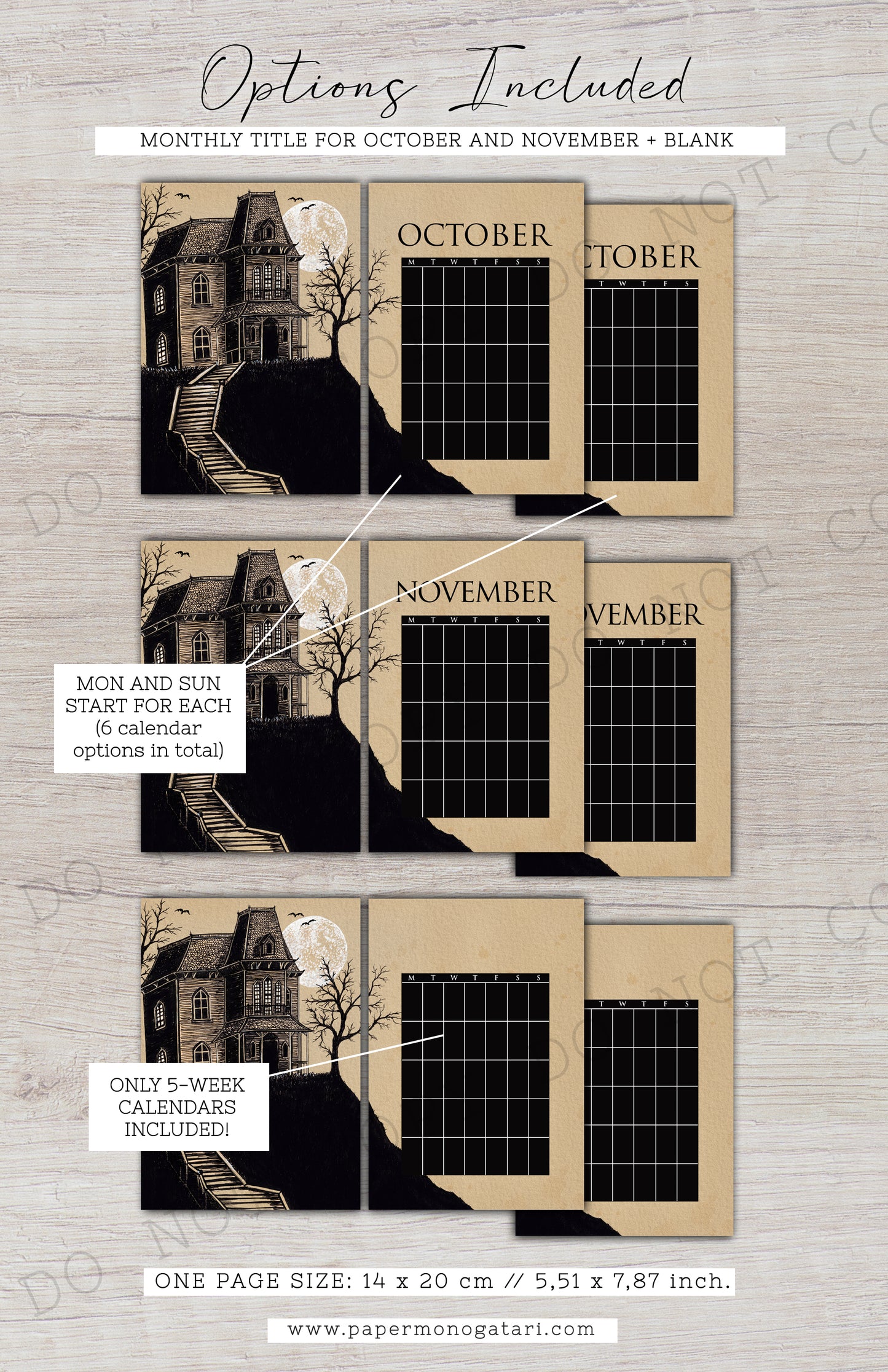 The Dark Woods | Digital Bullet Journal Theme (Undated: Oct, Nov + Blank)