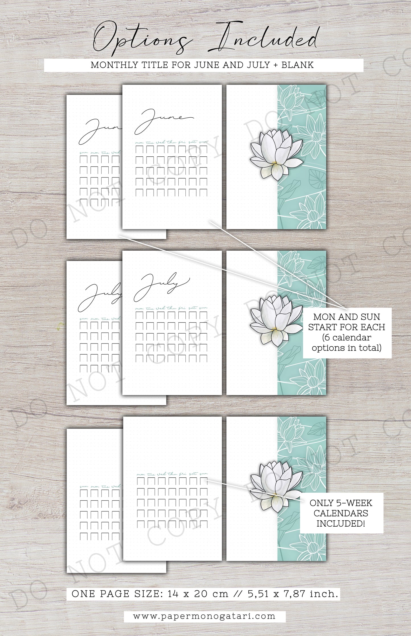 The Zen Garden | Digital Bullet Journal Theme (Undated: Jun, Jul + Blank)