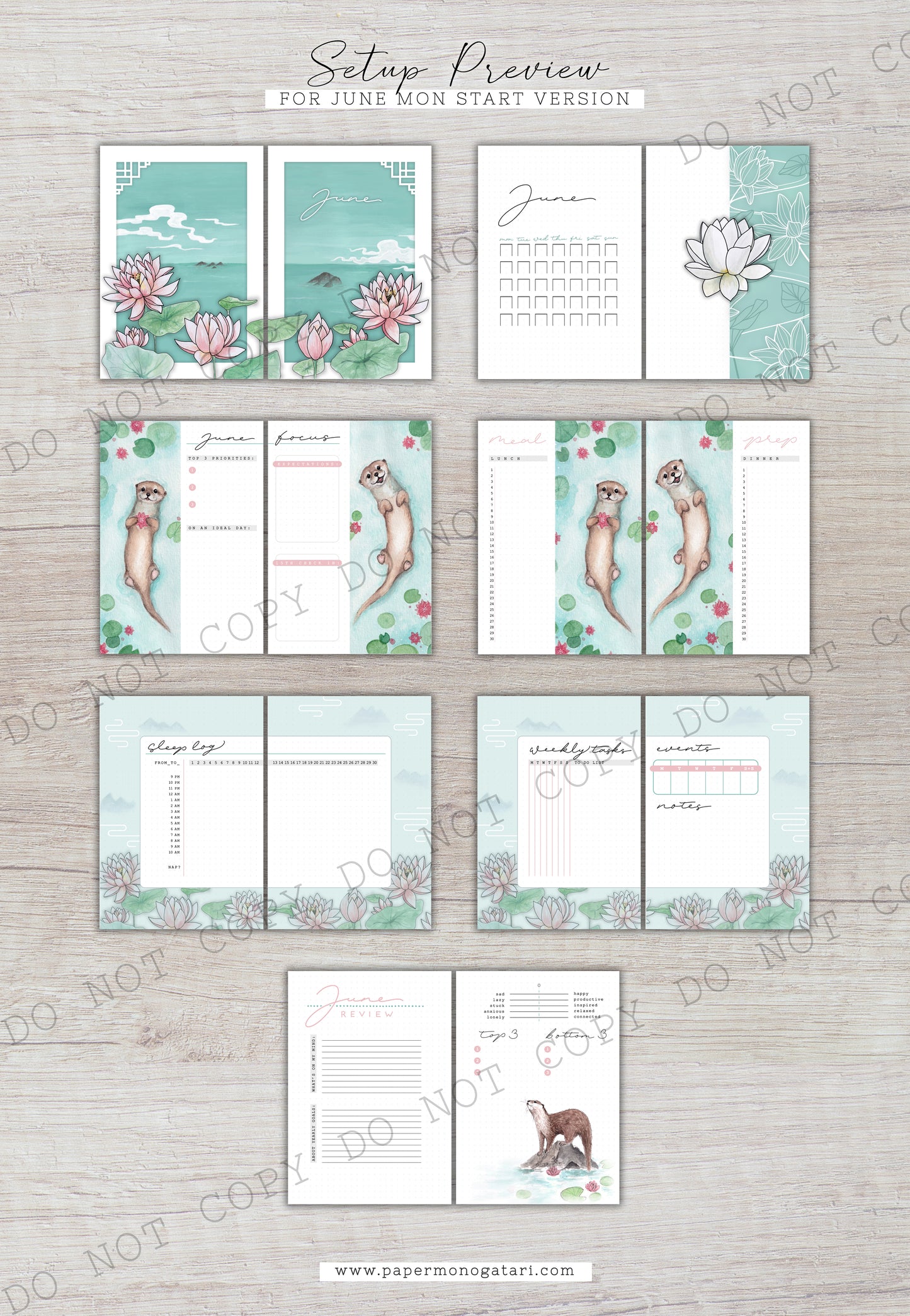 The Zen Garden | Digital Bullet Journal Theme (Undated: Jun, Jul + Blank)