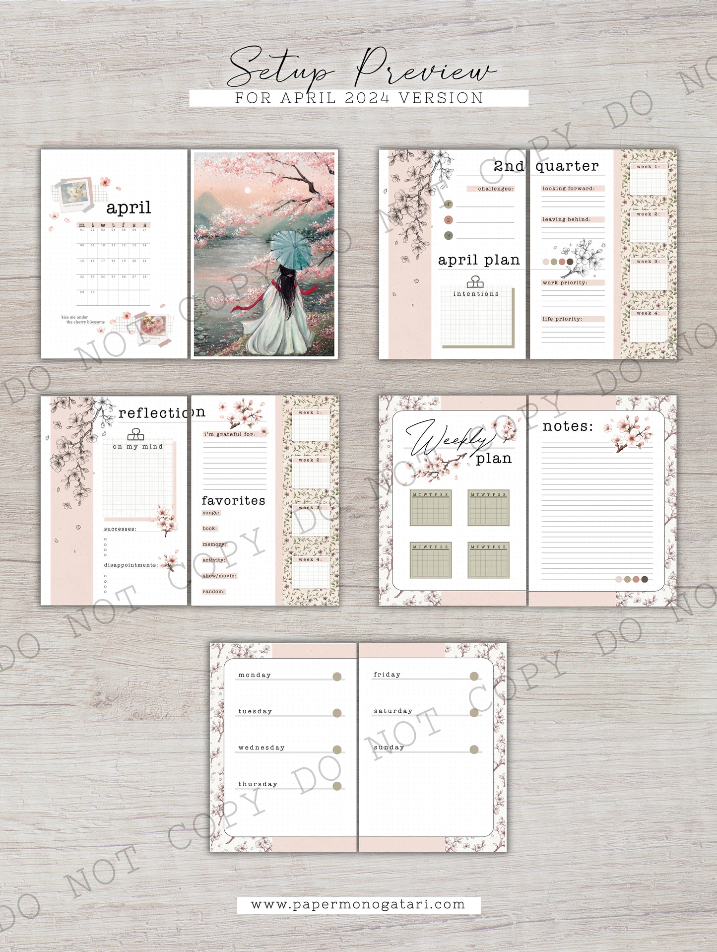 Under A Cherry Tree (2024) | Digital Bullet Journal Theme