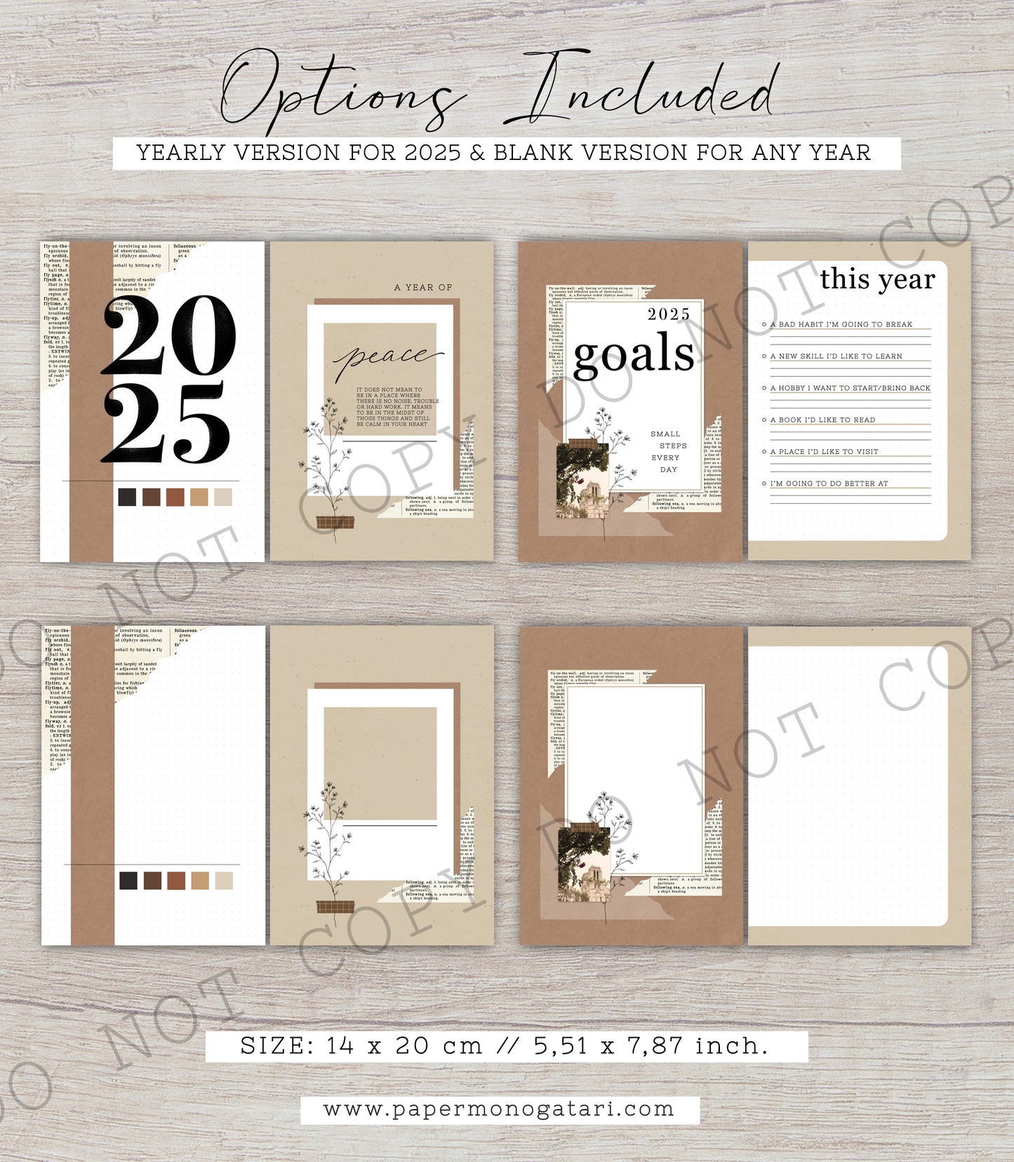 Vintage 2025 Yearly Setup | Digital Bullet Journal Theme