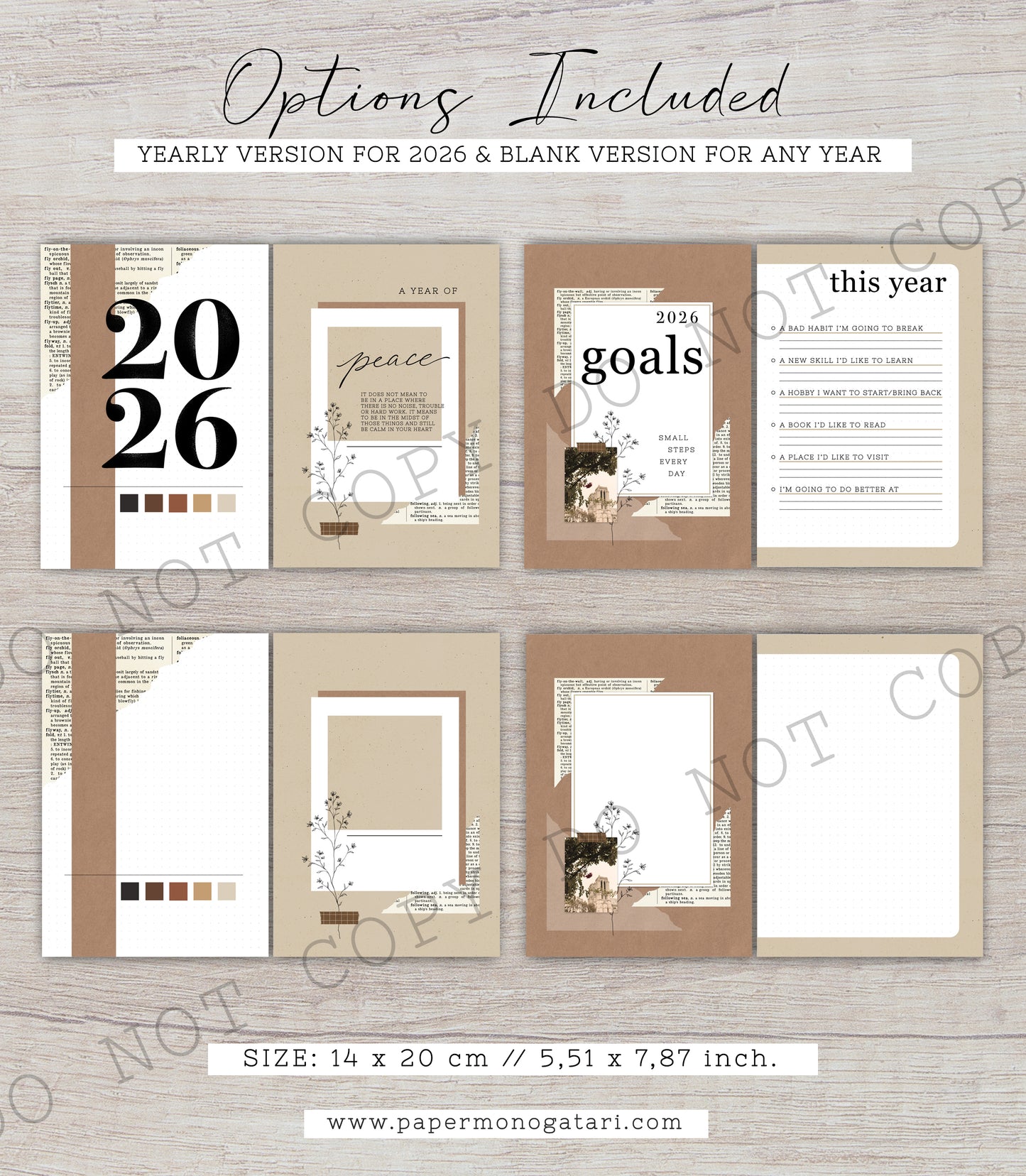 Vintage 2026 Yearly Setup | Digital Bullet Journal Theme