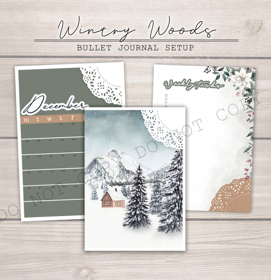 Wintry Woods | Digital Bullet Journal Theme