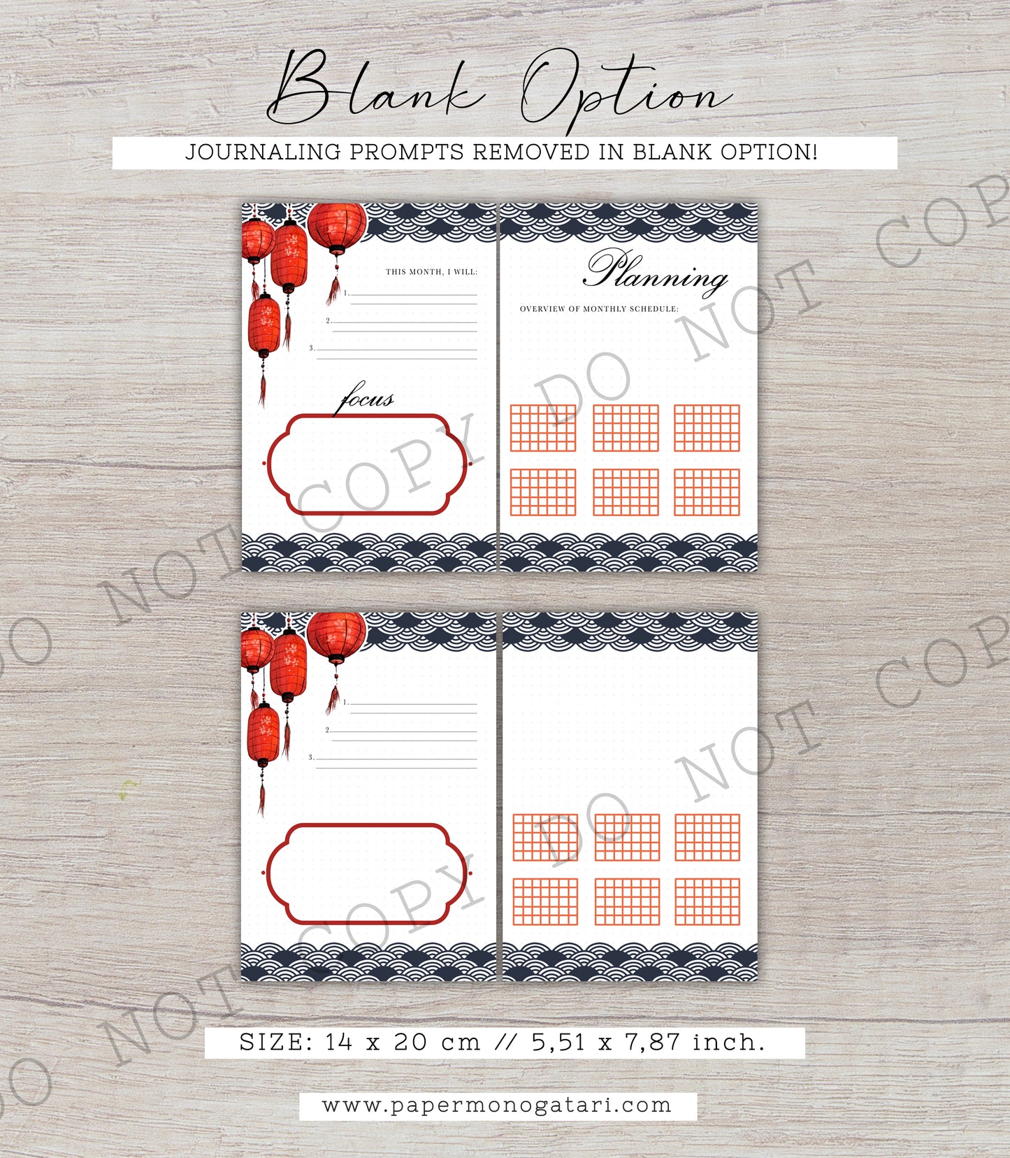 Year Of The Dragon | Digital Bullet Journal Theme (Undated: Feb, Mar + Blank)