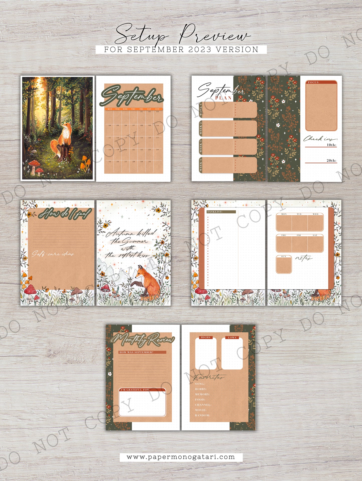 Fall In The Forest | Digital Bullet Journal Theme