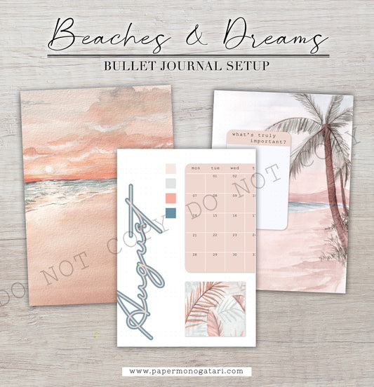 Beaches & Dreams | Digital Bullet Journal Theme