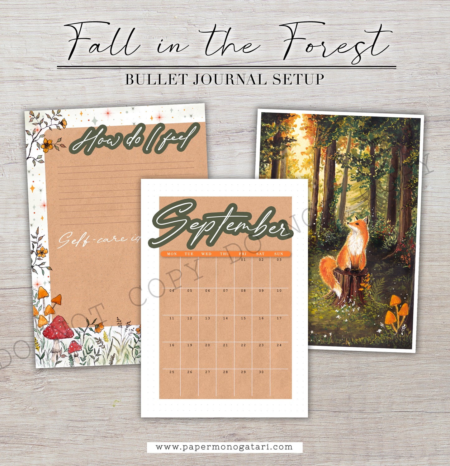 Fall In The Forest | Digital Bullet Journal Theme