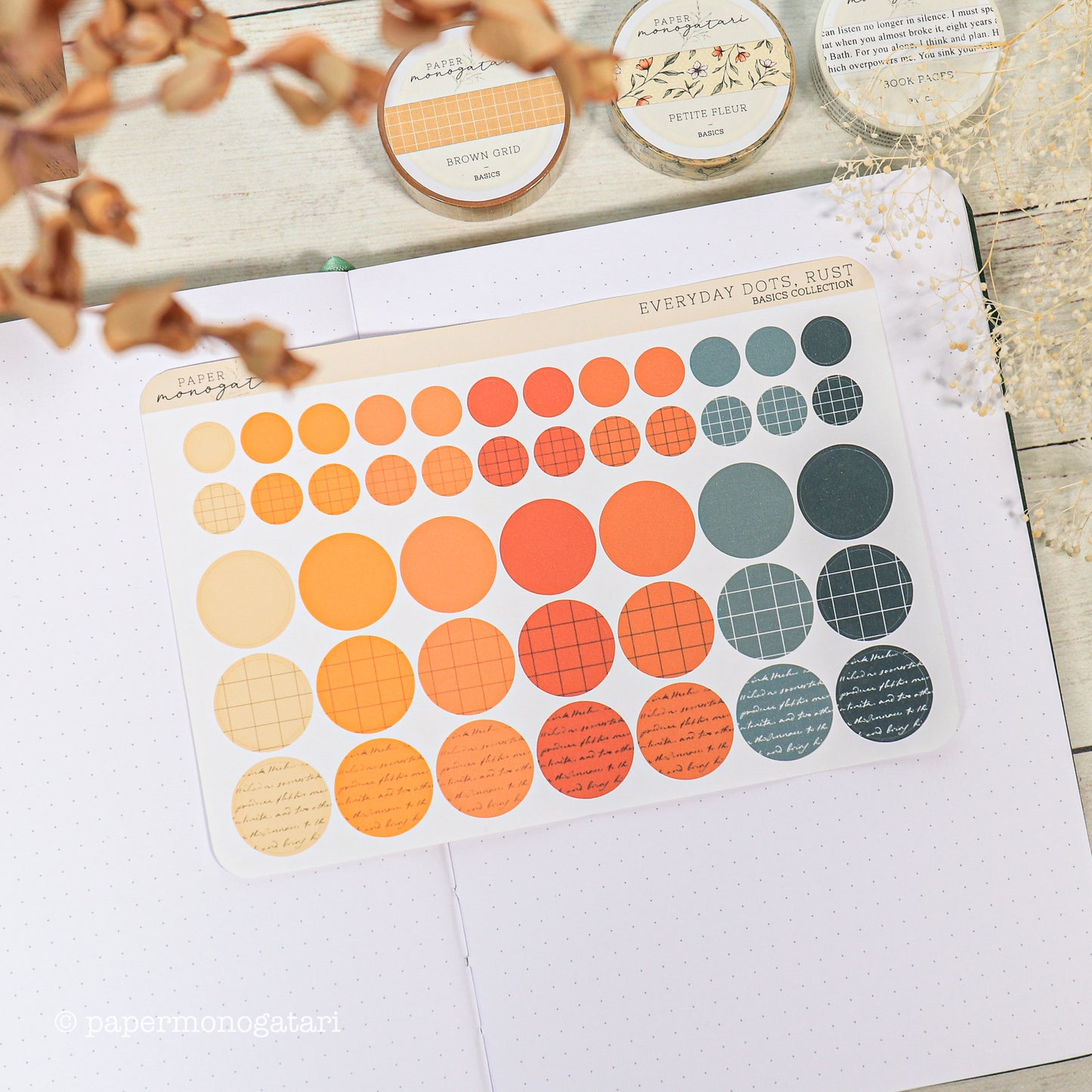 Fall Everyday Dot & Square Stickers