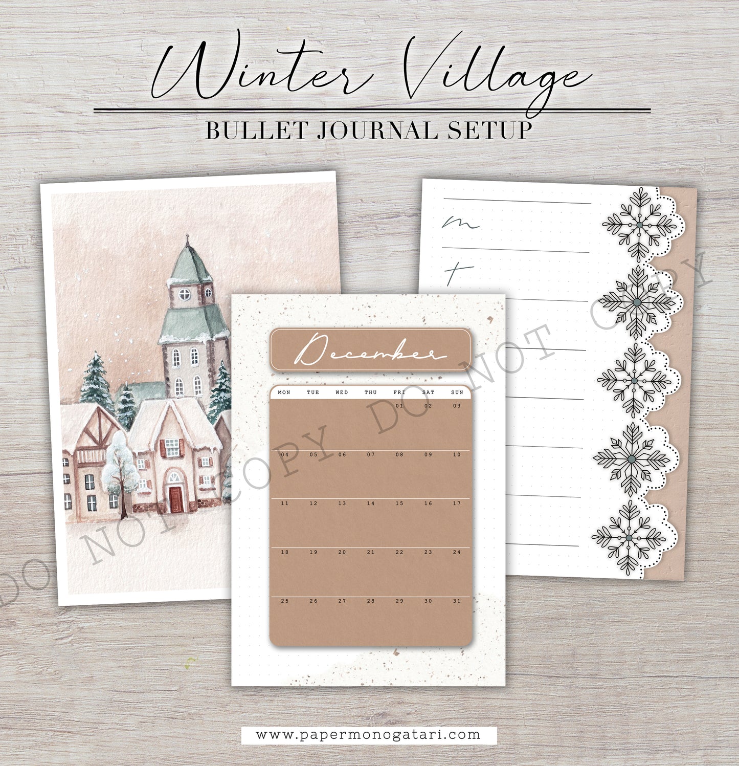 Winter Village | Digital Bullet Journal Theme